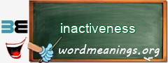 WordMeaning blackboard for inactiveness